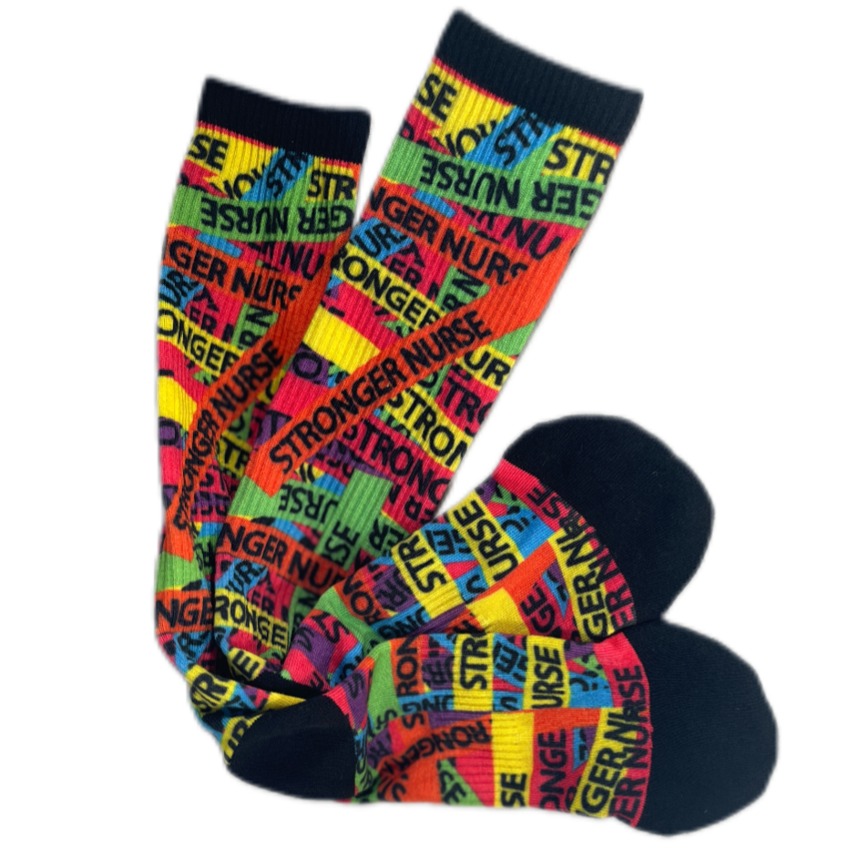 Designer-Inspired Multicolor Compression Socks for Nurses | Stronger Nurse Vault
