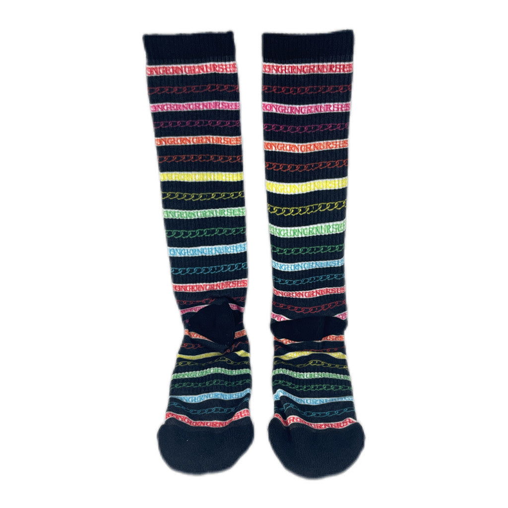 Designer-Inspired Striped Compression Socks for Nurses | Stronger Nurse Vault