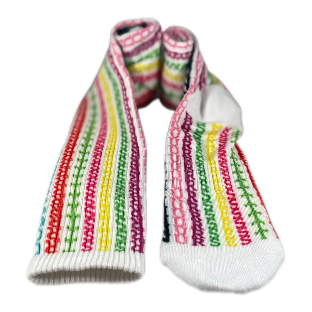 Designer-Inspired White Compression Socks for Nurses | Stronger Nurse Vault