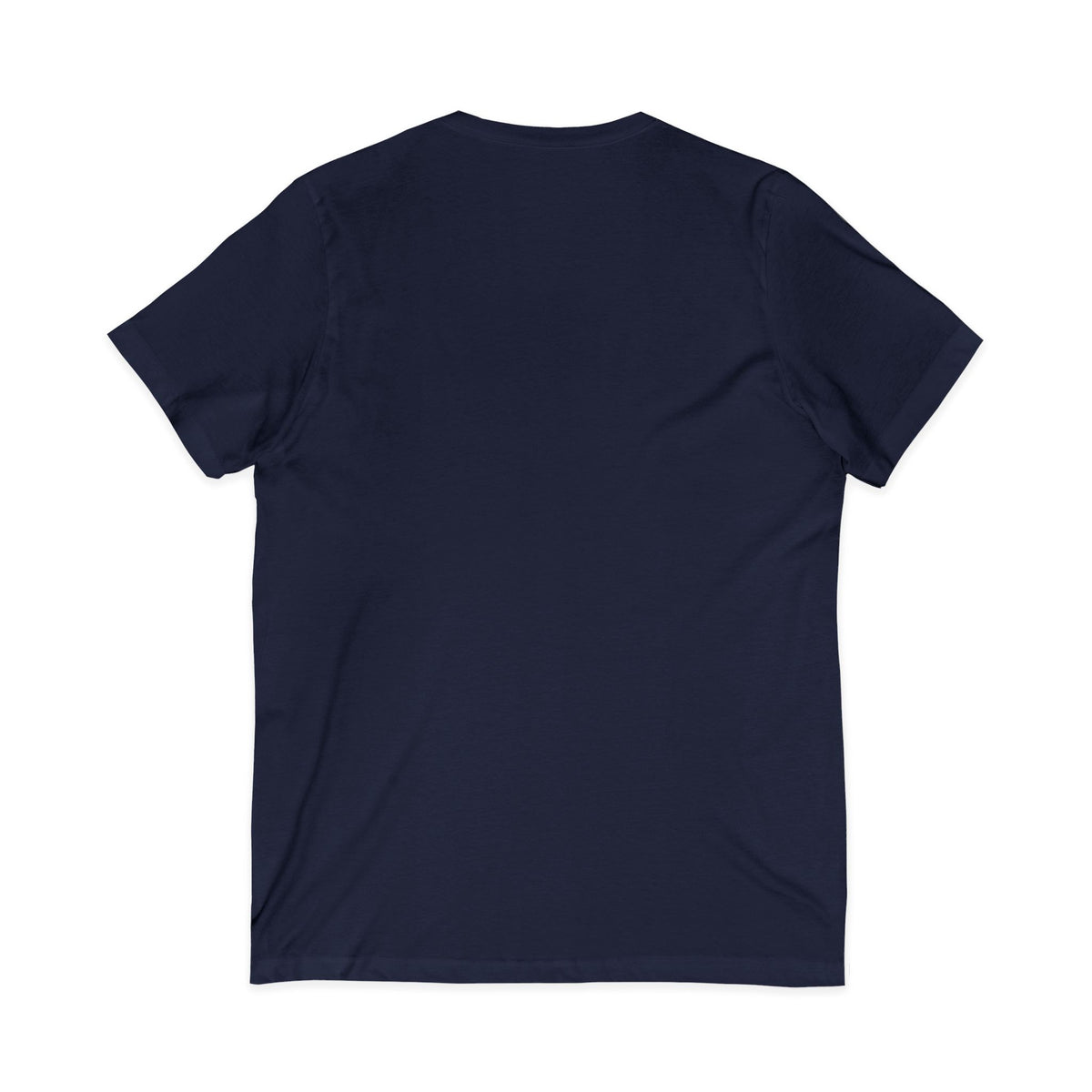Nurse V-Neck Tee in white — close-up detail of the "Reclaim." sunset-orange cloud print
