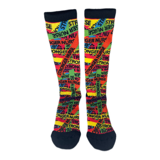 Designer-Inspired Multicolor Compression Socks for Nurses | Stronger Nurse Vault