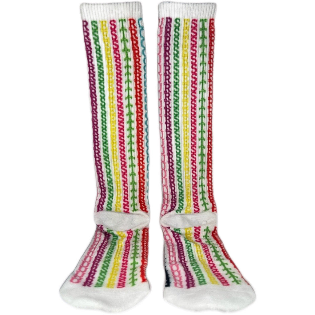Designer-Inspired White Compression Socks for Nurses | Stronger Nurse Vault