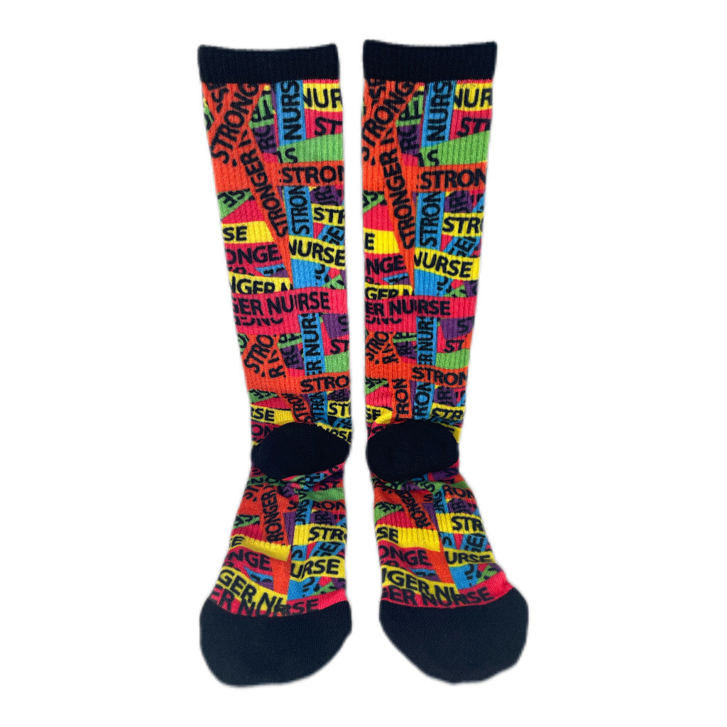 Designer-Inspired Multicolor Compression Socks for Nurses | Stronger Nurse Vault