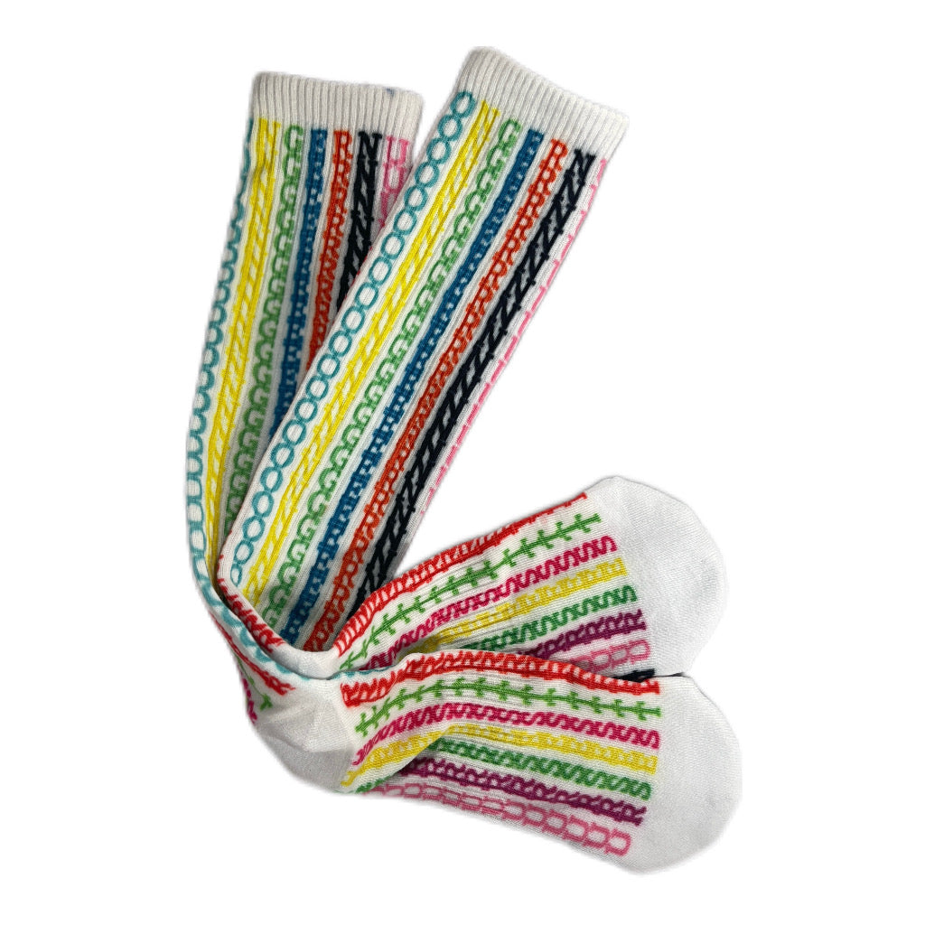 Designer-Inspired White Compression Socks for Nurses | Stronger Nurse Vault