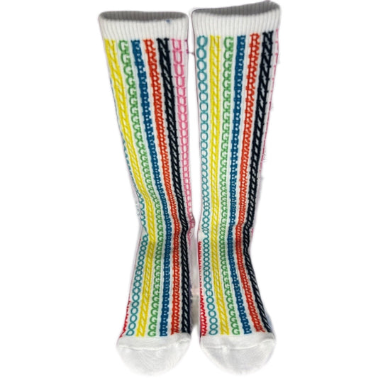 Designer-Inspired White Compression Socks for Nurses | Stronger Nurse Vault
